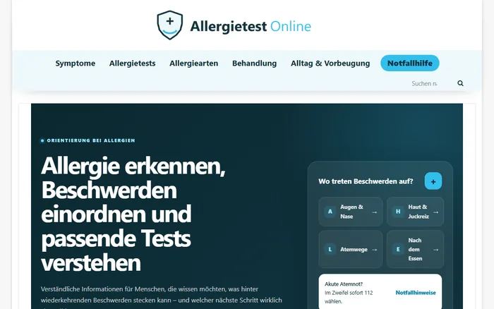 Website-Vorschau von allergietest.online